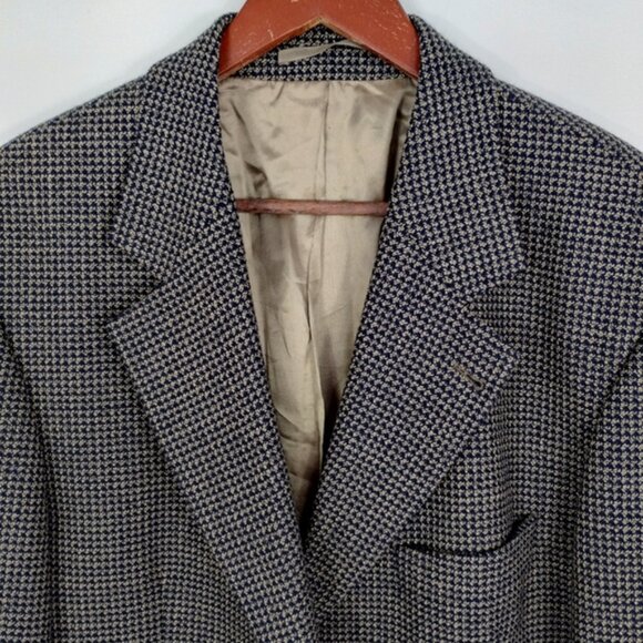 HUGO BOSS Blazer Mens Size 40L Black Brown Einstein Wool Sport Coat Houndstooth - Picture 2 of 11